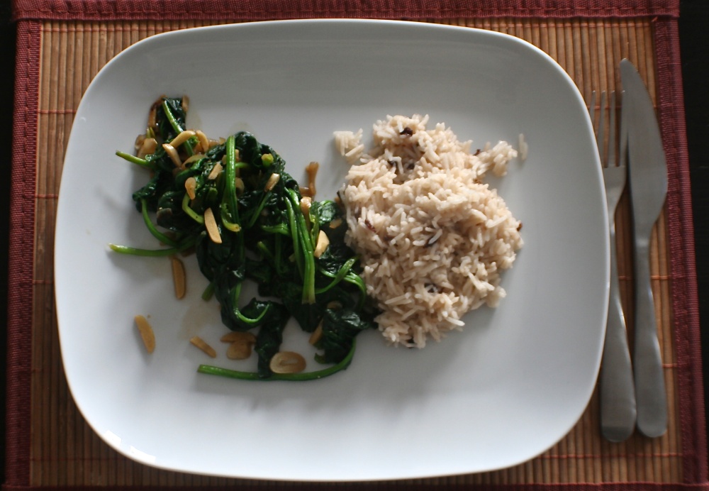 Almond Spinach with Barberry Rice 